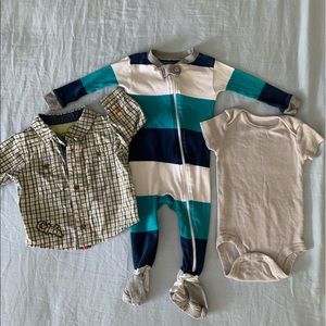 3 pc sleeper-Onsie & -plaid shirt bundle 3-6 mos